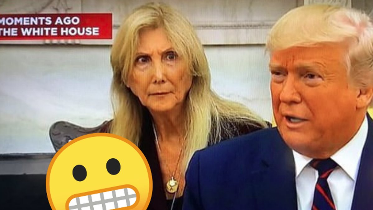 Kvinnans reaktion på Trumps uttalande har blivit en sensation.